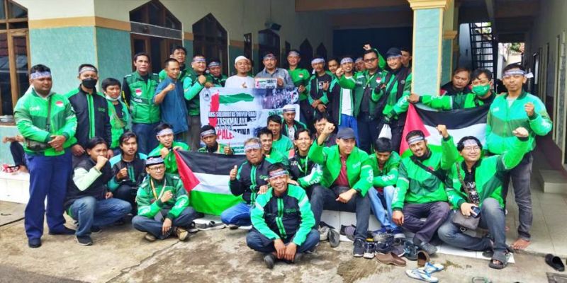 Pengemudi Grab Indonesia Gelar Doa Bersama Solidaritas untuk Palestina