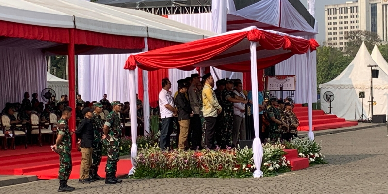 Jenderal Agus Subiyanto Pimpin Apel Pengamanan Pemilu 2024 di Monas