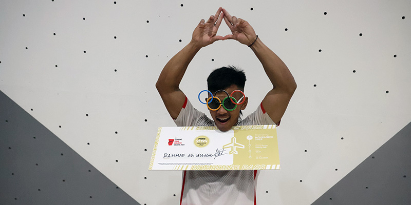 Juarai Nomor Speed IFSC Asian Qualifier 2023, Rahmad Rebut Tiket Olimpiade Paris 2024