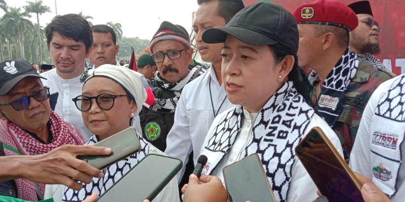 Hadiri Aksi Bela Palestina di Monas, Puan: Murni karena Hati Nurani