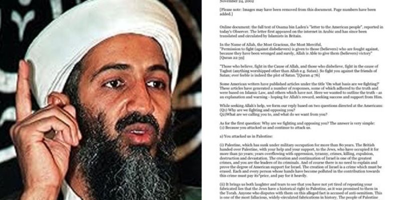 Surat Osama bin Laden Viral di Amerika, Tambah Simpati untuk Palestina