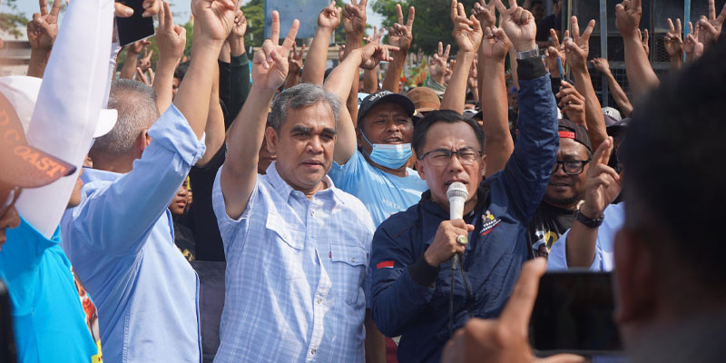 Disaksikan Sekjen Gerindra, Ribuan Nelayan Tegal Deklarasi Dukung Prabowo-Gibran
