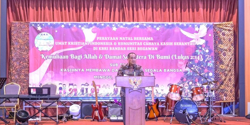 Buka Perayaan Natal WNI di Brunei, Dubes Ubaedillah Berharap Persatuan Bangsa Semakin Menguat