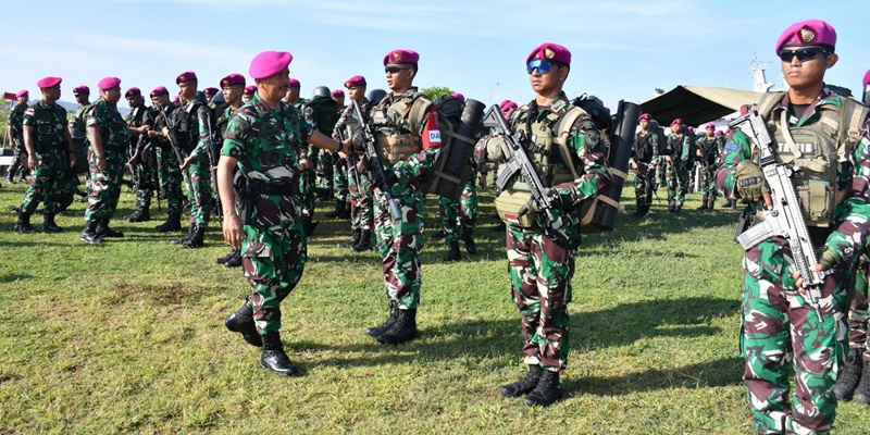 Ribuan Pasukan Petarung TNI AL Siap Amankan Pemilu di Papua