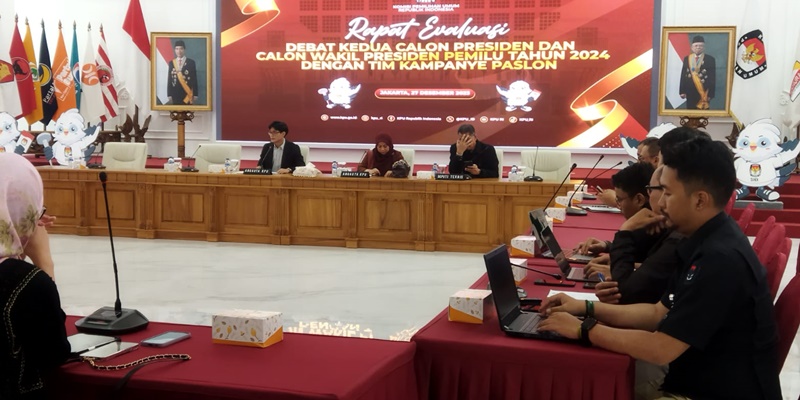 KPU Bersama Tim Capres-Cawapres Rapat Evaluasi Debat Secara Tertutup