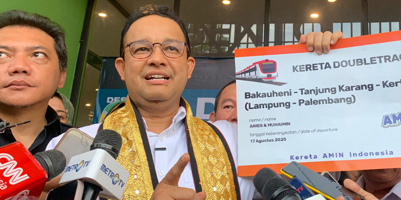 Kampanye di Lampung, Anies Janji Bangun Kereta Double Track