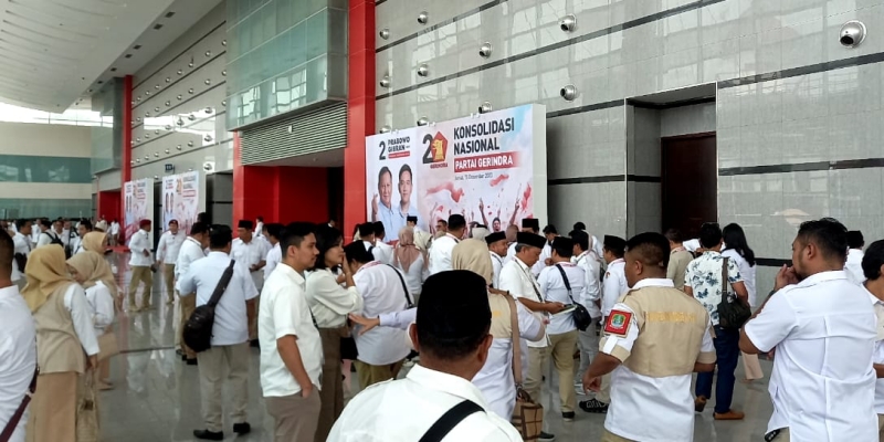 Akan Dibuka Prabowo, Rakornas Gerindra Sudah Dipadati Ribuan Kader