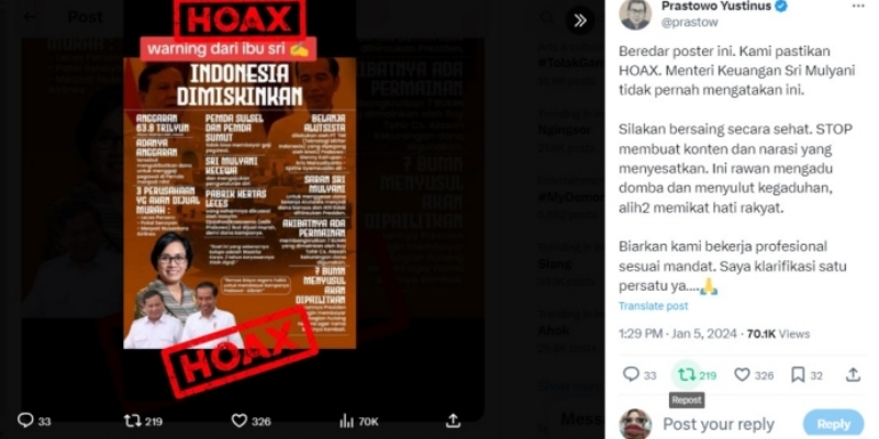 Stafsus Menkeu Bantah Kabar Poster 'Indonesia Dimiskinkan'