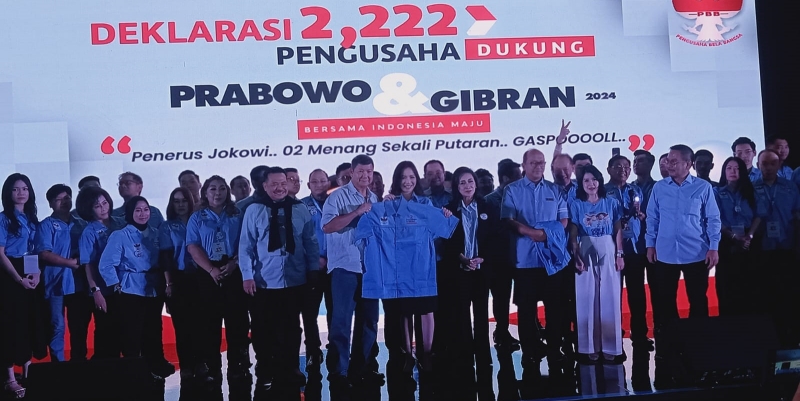 2.222 Pengusaha Bela Bangsa Deklarasi Prabowo-Gibran Satu Putaran