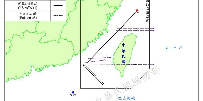 China Kerahkan 10 Pesawat, Enam Kapal dan Lima Balon di Sekitar Taiwan