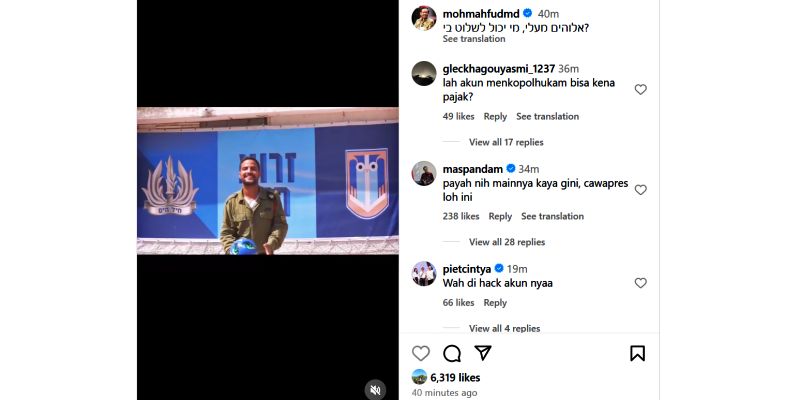 Akun Instagram Mahfud MD Diretas, Posting Kegiatan Tentara Israel