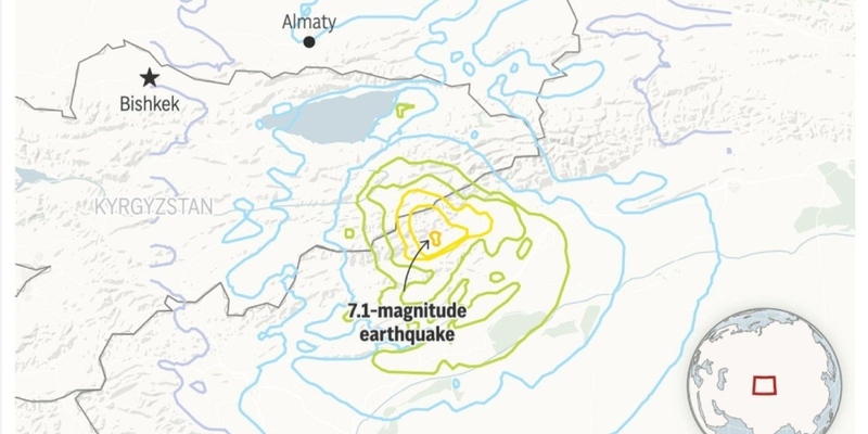 Gempa Berkekuatan 7,1 Magnitudo Landa Perbatasan China-Kirgistan