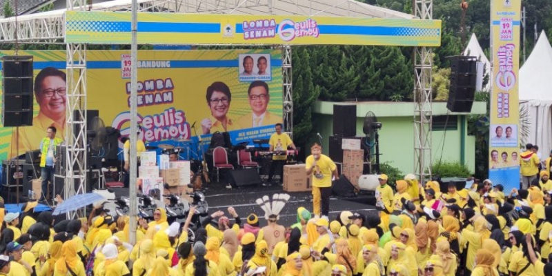 Partai Golkar Gelar Senam Gemoy, Bandung Menguning