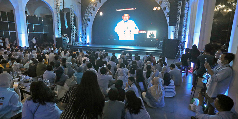 Influencer dan Konten Kreator Pendukung Prabowo-Gibran Gelar Nobar Debat dan Lomba Stand Up Comedy