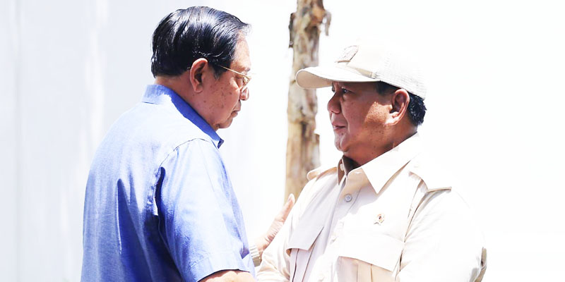 Temui SBY, Prabowo Apresiasi Kerja Demokrat Kawal Suara Jatim