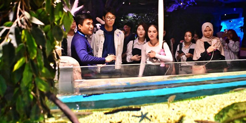 Bersama Influencer, Alam Ganjar Mengenal Biota Laut di Wahana Jakarta Aquarium