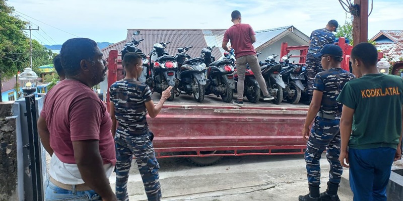 Lanal Fakfak Gagalkan Penyelundupan Motor Bodong Bernilai Ratusan Juta