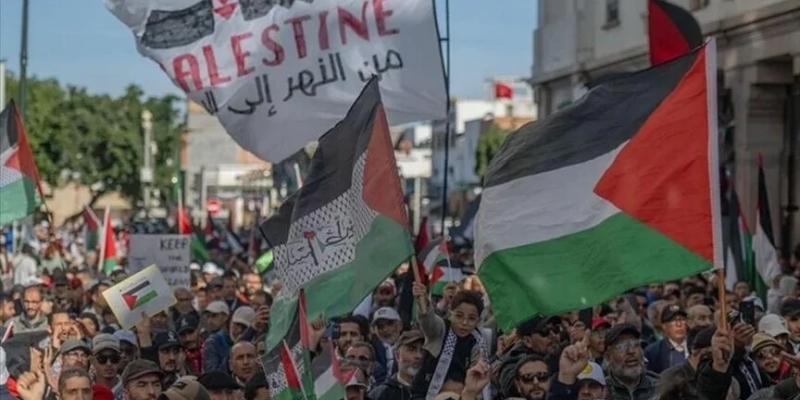 Demonstrasi Solidaritas untuk Palestina Menggema di 52 Kota di Maroko