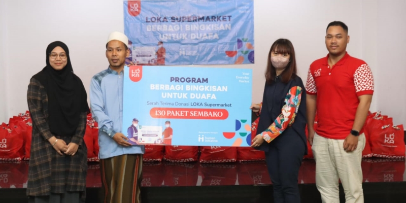 Loka Supermarket-Human Initiative Bagikan Ratusan Bingkisan Ramadan