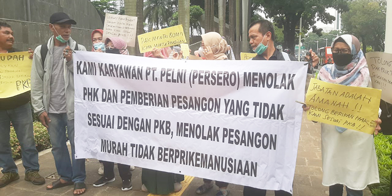 Demo di Depan Kantor Erick Thohir, Mantan Karyawan Korban PHK Bantah PT Pelni