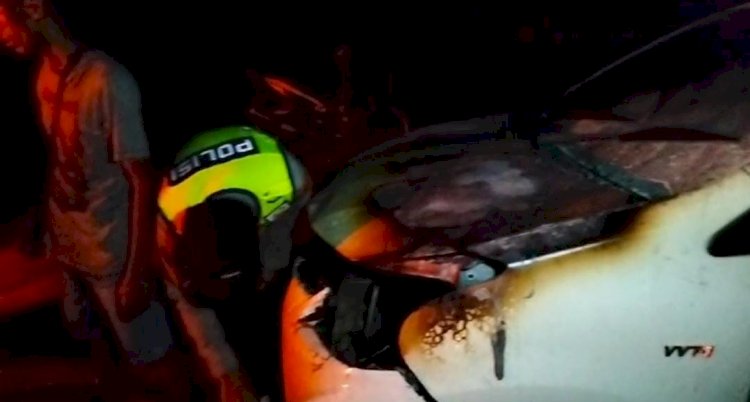Mobil Pemudik Terbakar di Jalan Lintas Musi Rawas-Pali