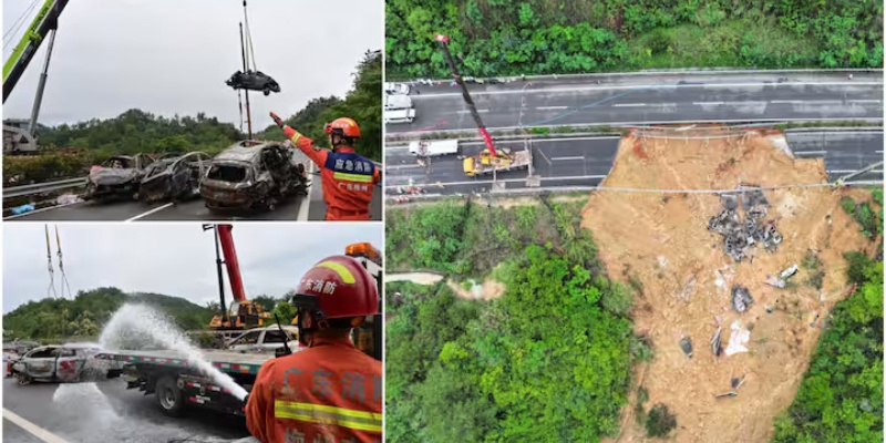 Jalan Raya Guangdong China Runtuh, Korban Tewas Capai 36 Orang