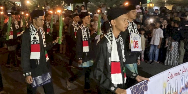 Takbir Keliling di Banda Aceh Diwarnai Dukungan untuk Palestina