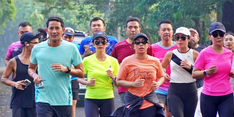 Lari Bareng Zita Anjani, Sandiaga Uno Bicara Perempuan Pimpin Jakarta
