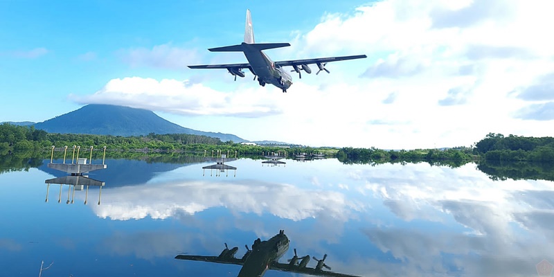 Momen Unik Pesawat C-130 Hercules Mendarat di Natuna