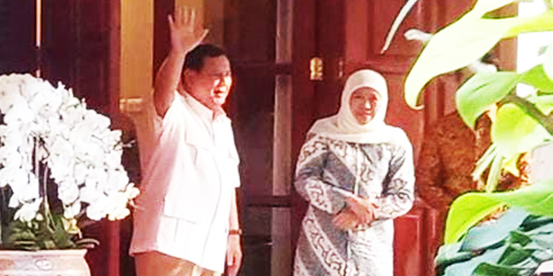 Khofifah dan Emil Disambut Prabowo di Rumah Kertanegara