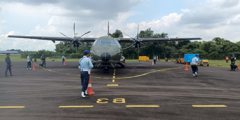 Lanud SMH Palembang Gelar Simulasi Force Down Pesawat Asing