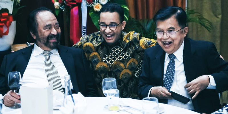 Anies Baswedan, Ridwan Kamil, Surya Paloh dan Jusuf Kalla, saat menghadiri ulang tahun Raja Charles III/Ist