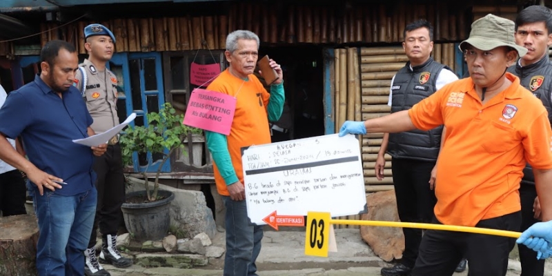 57 Adegan Diperagakan Saat Rekonstruksi Pembakaran Rumah Wartawan di Karo