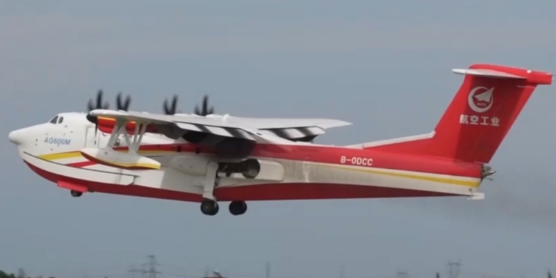 China Berhasil Uji Terbang Pesawat Amfibi AG600 di Kondisi Suhu Tinggi