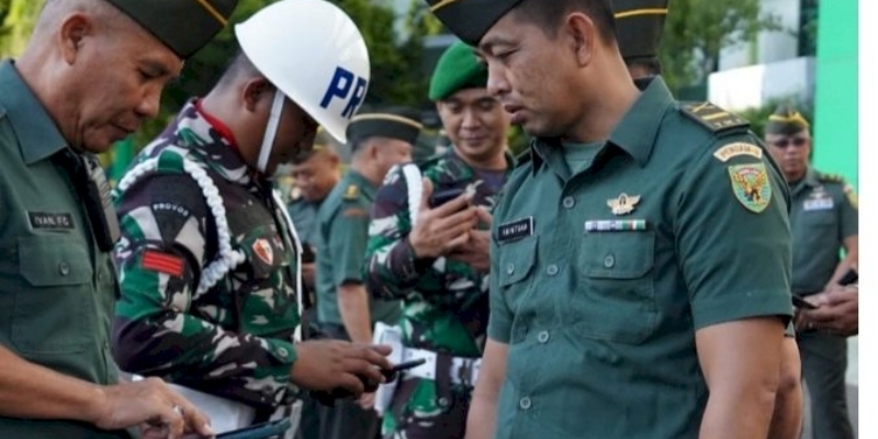 Perangi Judol dan Pinjol, Kodam II Sriwijaya Razia Handphone Prajurit