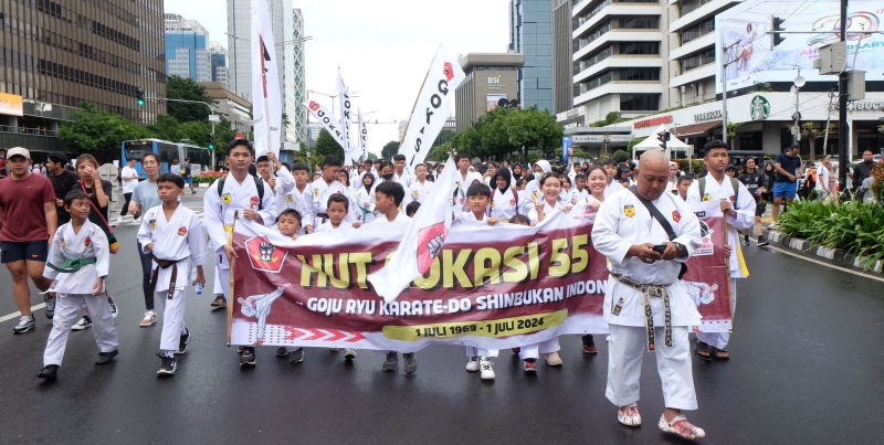 Rayakan HUT ke-55 Gokasi, Ratusan Karateka <i>Longmarch</i>