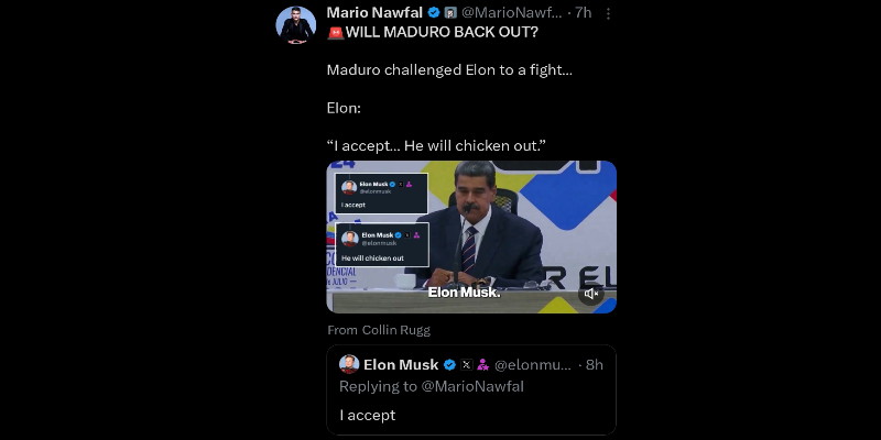 Elon Musk Terima Tantangan Bertarung Maduro