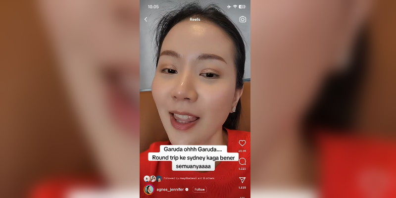 Garuda Mendadak Ubah Jadwal Penerbangan ke Sydney, Selebgram Agnes Merasa <i>Dikerjain</i>