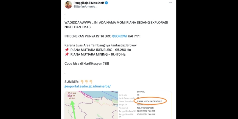 Ramai Dibantah, Iriana Eksplorasi Emas dan Nikel di Papua