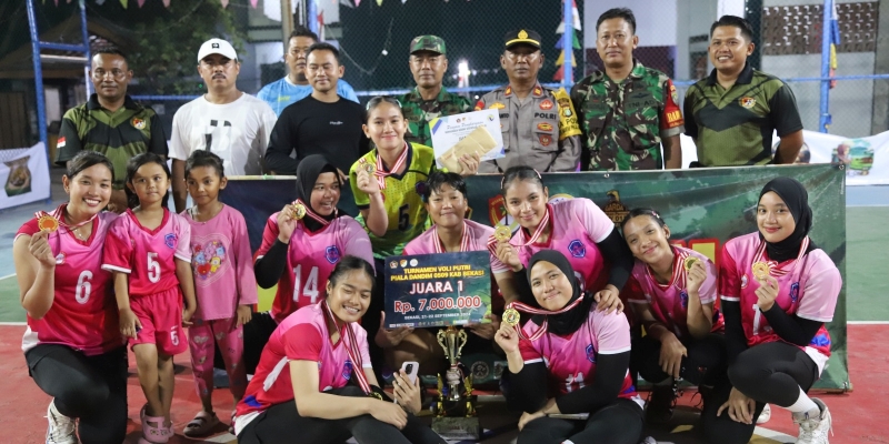 Bangun Sinergi, Arieone VC Juara Turnamen Voli Putri Piala Dandim 0509