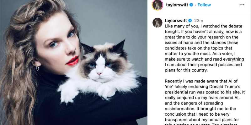 Usai Debat, Taylor Swift Umumkan Dukungan untuk Harris