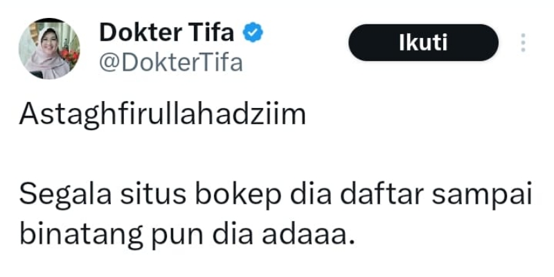 <i>Astagfirullahaladzim</i> Fufufafa Juga Daftar Situs Porno