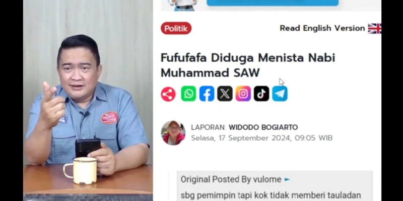 Fufufafa Diduga Hina Nabi Muhammad, Pegiat Medsos:  Orang Ini Pikirannya Kosong