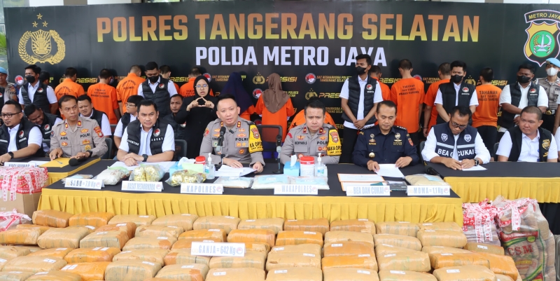 Polisi Gagalkan Peredaran 642 Kg Ganja di Tangsel