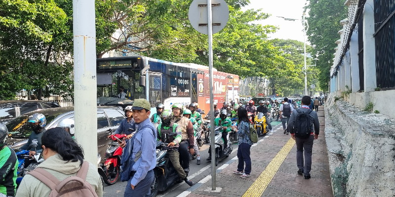 Situasi ruas jalan Palmerah menuju Komplek Parlemen, Senayan, Jakarta, Selasa pagi (1/10)/RMOL