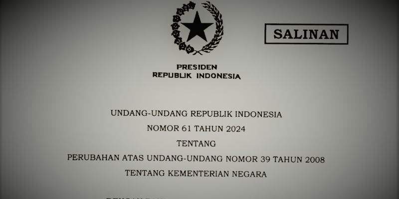 UU 61/2024 Diteken Jokowi, Prabowo Bisa Tambah Menteri