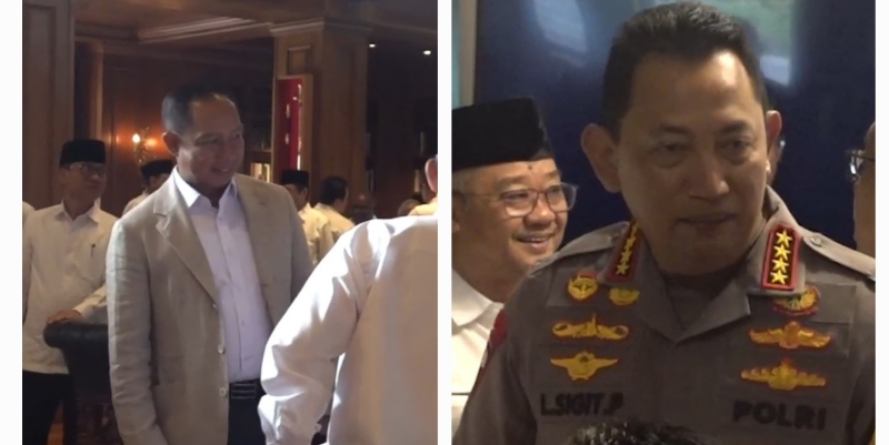 Beda Gaya Pakaian Panglima dan Kapolri saat Bertemu Prabowo