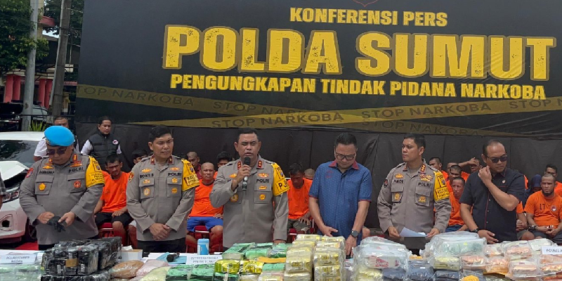 Kasus Narkoba Tinggi, Dalam 46 Hari Polda Sumut Sita 396 Kg Sabu