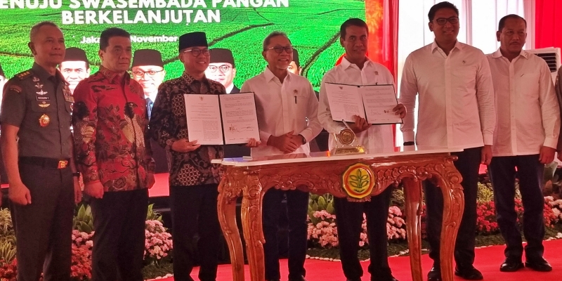 Kementan-Kemendes Teken MoU Realisasi Target Swasembada Pangan dan Makan Bergizi