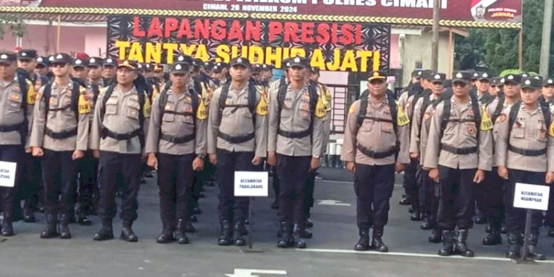Ratusan Personel Polres Cimahi Menginap di Lokasi Pemilihan